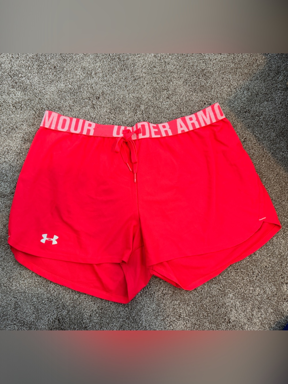 Under Armour Hot Pink Women's Athletic Shorts with Logo Waistband